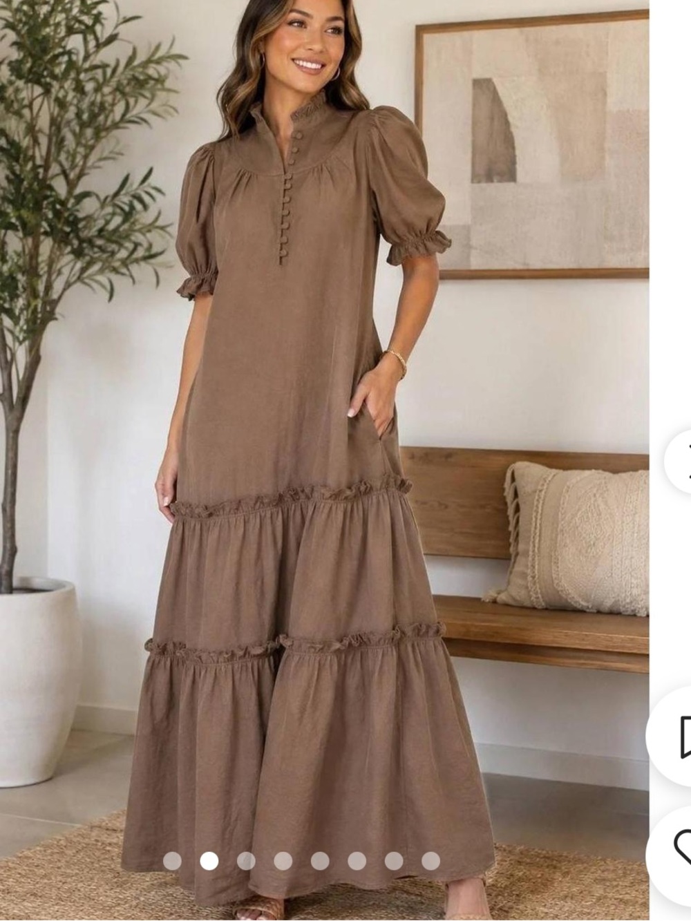 Pomander Place Brown Maxi Dress. Selena Size xxs